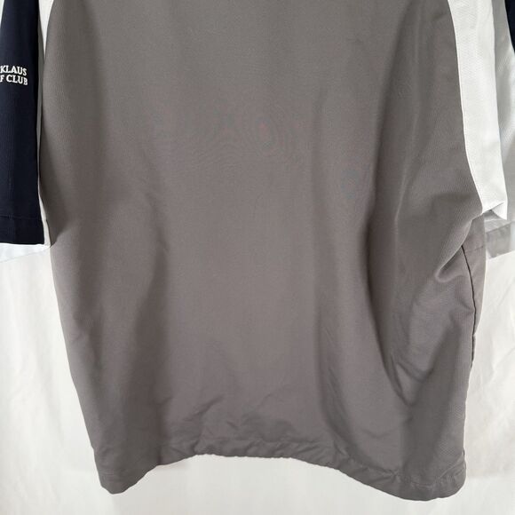 Footjoy Golf Jacket Men's Medium Grey Short Sleeve Zip Pockets 1/4 Zip Nicholas - Picture 11 of 12